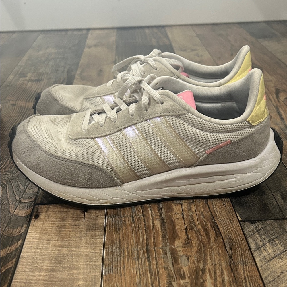 Adidas Women's Cream and Yellow Sneakers